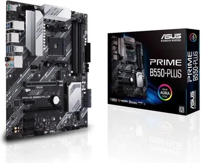 Immagine prodotto di Scheda madre ASUS PRIME B550-PLUS, socket AM4, AMD Ryzen 3a generazione, DDR4, 128 GB di RAM, 2x M.2, 6x SATA 6 Gb/s