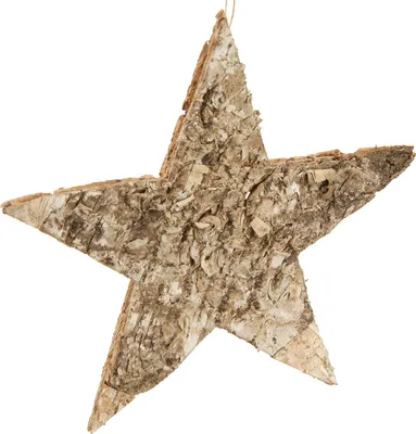 Produktbild von Natürliche Birkensterne zum Hängen 20cm - Deko Weihnachten 4 Stück