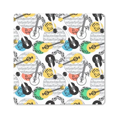Produktbild von MuchoWow® Mauspad Mousepad Gitarre - Musik - Patterns - Abstrakt 20x20 cm - Mousepads - Maus Mat - Pad - Mausunterlage - Desk Mat - Bureauartikeln