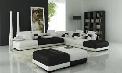 Produktbild von Ledersofa Couch Wohnlandschaft Ecksofa Eck Garnitur Design Modern Sofa + USB Neu
