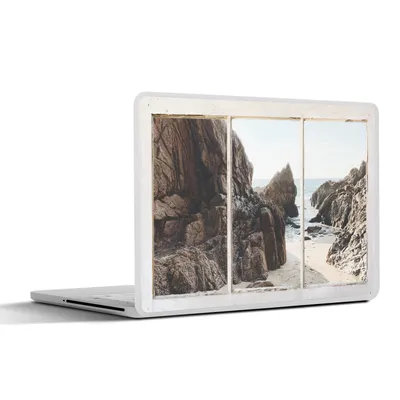 Produktbild von MuchoWow® Laptop Aufkleber Sticker Cover Aussicht - Strand - Meer 36.5x27.5 cm - Laptop-Sticker