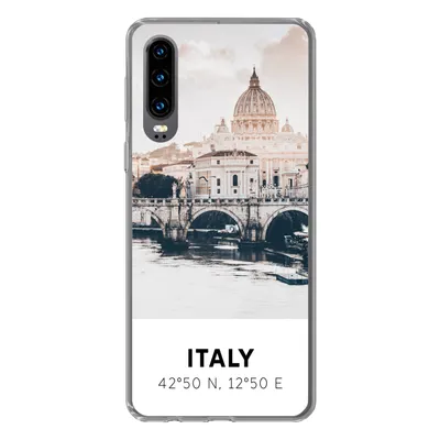 Produktbild von MuchoWow® Handyhülle Schutzhülle Hülle für Huawei P30 Italien - Brücke - Fluss Silikon Softcase Handy Hülle - Kartenbesitzer