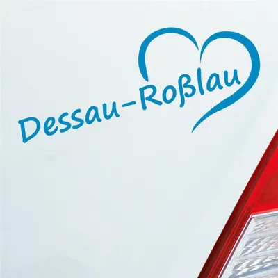 Produktbild von Auto Aufkleber Dessau-Roßlau Herz Stadt City Liebe 18,5x8 cm Hellblau Sticker Heckscheibenaufkleber
