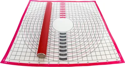 Produktbild von Coolinato Silikon Teigroller und Backmatten Set 2tlg. ROT