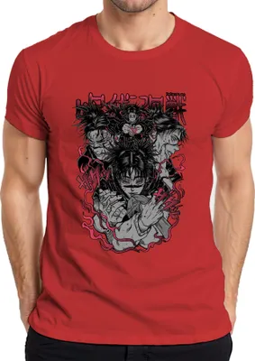 Zdjęcie produktu dla 呪術廻戦 Koszulka męska Sukuna Yuji Megumi Anime Manga Gift Anime Aesthetics, czerwony, M