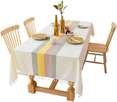 Image de Nappe rectangulaire lavable pour protéger la surface de la table, idéale pour les tables et les tables de fête (140x220)