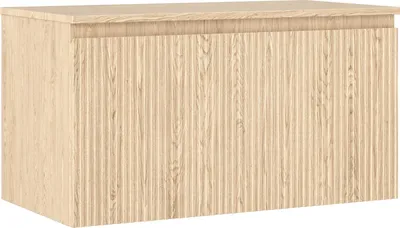 Produktbild von Mexen Rivel Badezimmer-Unterschrank 90 cm mit Arbeitsplatte, 1 Schublade, gerillt, Eiche - 91A20-09047-1-BFC81
