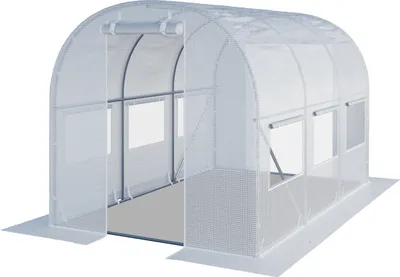 Produktbild von TOOLPORT Foliengewächshaus Gewächshaus 2x3m stabil & langlebig mit Fenster - reißfeste PE Plane 180g/m² weiß transparent