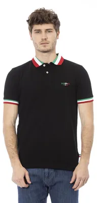 Produktbild von Baldinini Trend Herren Polohemd, Baumwolle, 100%, dreifarbiger Kragen, kurze Ärmel