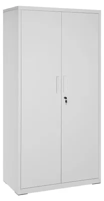 Obrázok produktu pre Kovová skriňa na dokumenty – sivá oceľ – 4 nastaviteľné police – 2 dvierka – 80 x 40 x 180 cm