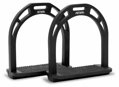 Produktbild von Aluminium Steigbügel AMKA breite Anti-Slip Trittfläche schwarz 015/035