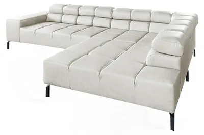 Produktbild von KAWOLA Sofa NELSON Ecksofa Leder hellgrau Recamiere rechts