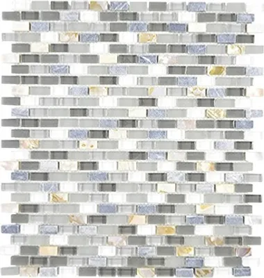 Produktbild von Glasmosaik Crystal mit Naturstein XCM B17S 31x28,5 cm Grau