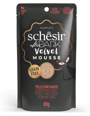 Produktbild von Schesir 21232304, Adult, jede Rasse, Rind, Huhn, 80 g, Getreidefrei