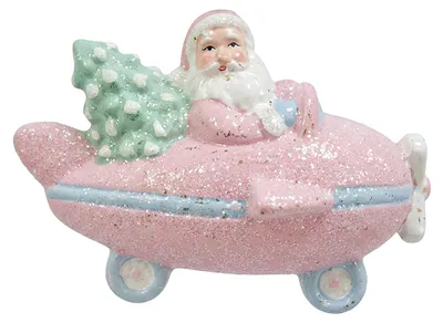 Productafbeelding van Clayre & Eef kerstornament, kerstman, roze, kunststof