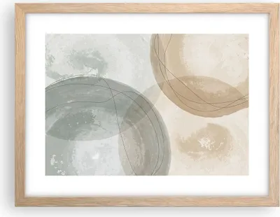 Produktbild von Gerahmtes Poster - Rahmen in heller Eiche - Aquarell Räder Pastell - 40x30 cm - Wand Bild - Wanddeko - Wandbilder - Kunstposter - Wandposter - Bilderrahmen - Bilder - Kunstdruck - P2NAA40x30-4842
