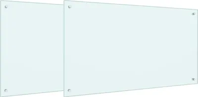 Zdjęcie produktu dla vidaXL Panel kuchenny 2 szt. biały 100 x 60 cm Szkło hartowane