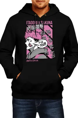 Immagine prodotto di Felpa con cappuccio da uomo Japan Manga Comics Anime Jujutsu Anime Manga Kaisen Itadori Sakuna Var-012 Itadori Sakuna, Man 2XL , Noir