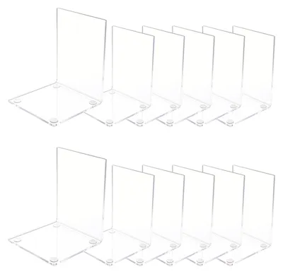 Image de 12 supports de livres transparents en acrylique - Antidérapants et stables