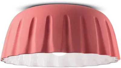 Produktbild von Deckenleuchte Großer Vintage Deco Madame Steingut Keramik Koralle Rosa 1 Licht E27