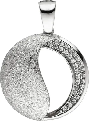 Produktbild von Anhänger aus 925 Silber mit 30 Zirkonia weiß Halsschmuck eismatt & glänzend