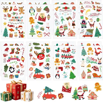 Imagen del producto de Pegatinas navideñas, 16 unidades, con motivos coloridos, para regalos