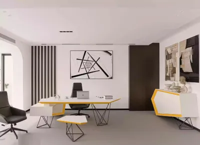 Productafbeelding van Kantoor, bureau, hoekbureau, salontafel, dressoir, modern, wit