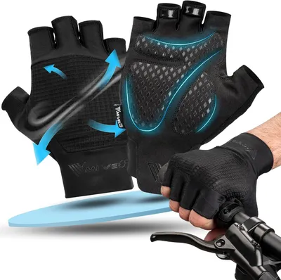 Produktbild von Fahrradhandschuhe Halbfinger, Gel Polsterung, Atmungsaktiv, Rutschfest, Größe S, für Radfahren