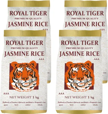 Produktbild von Royal Tiger Jasminreis Duftreis 4x 1kg Langkornreis aus Kambodscha