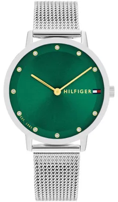 Produktbild von Tommy Hilfiger Zwei-Zeiger-Quarzwerk-Uhr für Damen mit Silbernes Edelstahl-Mesh-