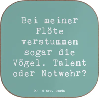 Produktbild von Mr. & Mrs. Panda Untersetzer für Gläser Spruch Besondere Flöte - Meeresbrise - Geschenk, Tischuntersetzer, Lernen, Humor, gläseruntersetzer, Musik, Musiker, Coaster, Glas