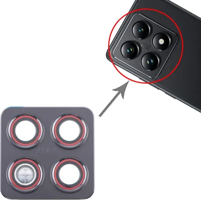 Image de Pour Xiaomi 14T L'objectif de la caméra Couverture de réparation pièce de rechange noir