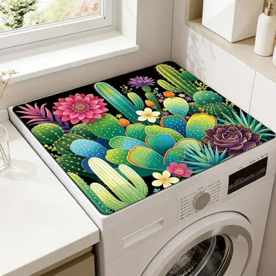 Schutzmatte mit Kaktusmuster, 60x50 cm, für Waschmaschine und Trockner