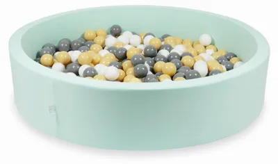 Obrázok produktu pre Suchý mätový bazén 130x30 so 600 guľôčkami: Béžová, sivá, biela