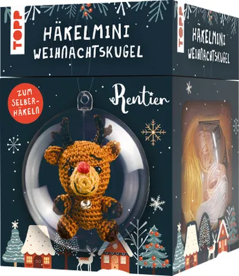 Produktbild von Häkelmini-Weihnachtskugel Häkelset Rentier