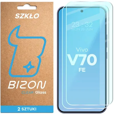 Produktbild von 2x Gehärtetes Glas für Vivo V70 FE 5G, Bizon Glass Clear Duo