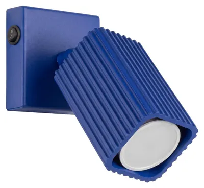 Productafbeelding van Wandlamp RAYO ultramarijn met schakelaar 1xGU10 10W aluminium 16x16x8cm Sollux Lighting