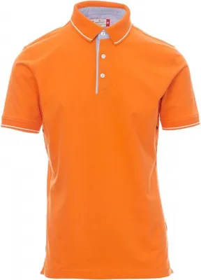 Produktbild von Herren Poloshirt "CAMBRIDGE" - Payper Orange/Weiss XXL
