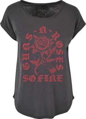 Produktbild von Guns N' Roses T-Shirt Damen So Fine Rose grau Band-Merch, Bands 100% Baumwolle L