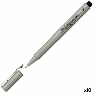 Obrázok produktu pre Plstené perá Faber-Castell Ecco Pigment 0,5 mm čierne 10 kusov