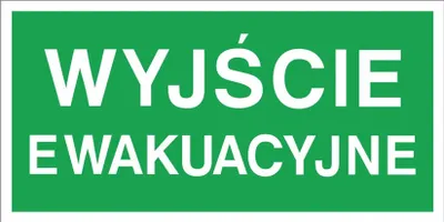 Zdjęcie produktu dla Z-2E - Znak ewakuacyjny „Wyjście ewakuacyjne” - 200x400
