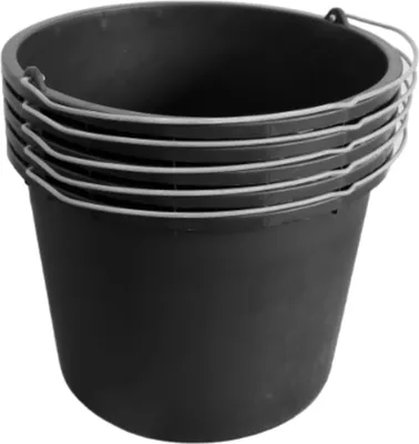 Produktbild von ViD® 5 Stück Mörteleimer/Betoneimer 12 Liter | Ø30 x 23 cm