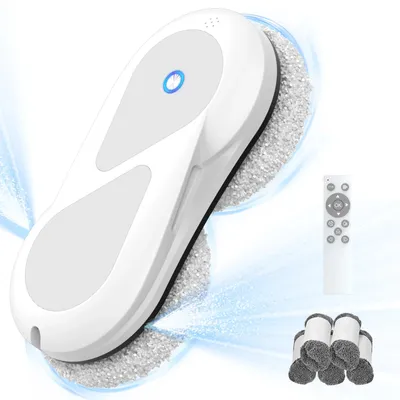 Produktbild von Fensterputzroboter - Automatischer Fensterreinigungsroboter - 5600 Pa Saugkraft - Fernbedienung - Beidseitige Wassersprühfunktion - 60-ml-Wassertank - EU-Stecker