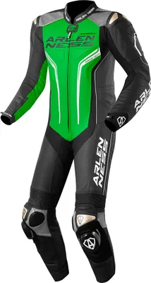Obrázek produktu pro Arlen Ness Sugello 1-dílná kožená kombinéza na motorku, černá/šedá/zelená, 50 ks