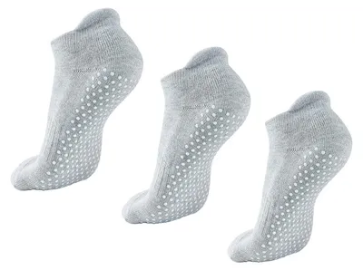 Zdjęcie produktu dla Antypoślizgowe skarpety – skarpety antypoślizgowe dla kobiet/mężczyzn – do ćwiczeń jogi/pilates – 3 pary – rozmiar UK 5.5-9 – antypoślizgowe