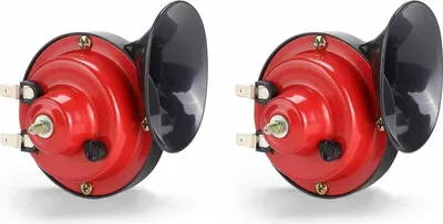 Immagine prodotto di 2 clacson super potenti da 300 dB, impermeabili, elettrici, a doppia tromba, per camion, SUV, auto, colore rosso