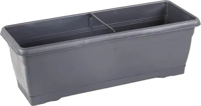 Produktbild von 1+1 Blumentopf mit Wasserreservoir - Antrazit - Balkonpflanze - 52 cm - Kräutertopf - Pflanzgefäß