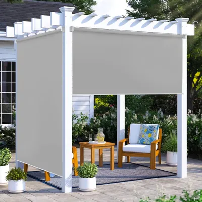 Immagine prodotto di Tenda da sole verticale Izrielar 140x240 cm Tenda da balcone Grigio chiaro Protezione UV Protezione solare Protezione dalla vista Impermeabile Resistente alle intemperie Balcone Terrazza
