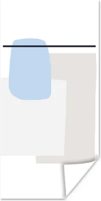 Produktbild von MuchoWow® Poster Abstrakt - Geometrische Formen - Linienkunst 20x40 cm - Plakat - Foto