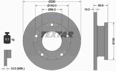 Produktbild von 2x TEXTAR 92159103 Bremsscheibe Hinterachse